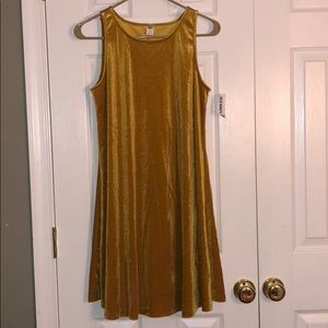 golden velvet t-shirt dress